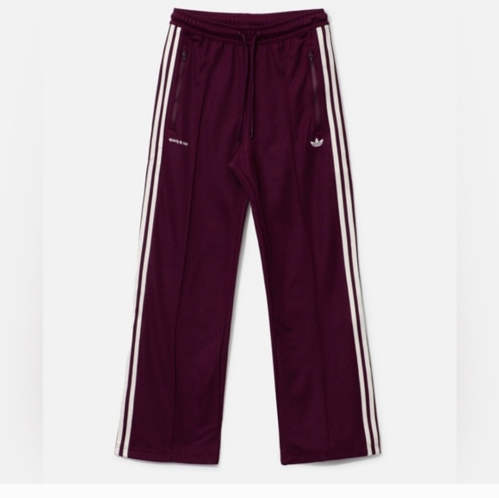 Sporty & Rich X Adidas Burgundy Track Pants with Side Stripes - Picture 11 of 11